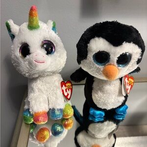 Beanie babies unicorn & penguin bundle deal
